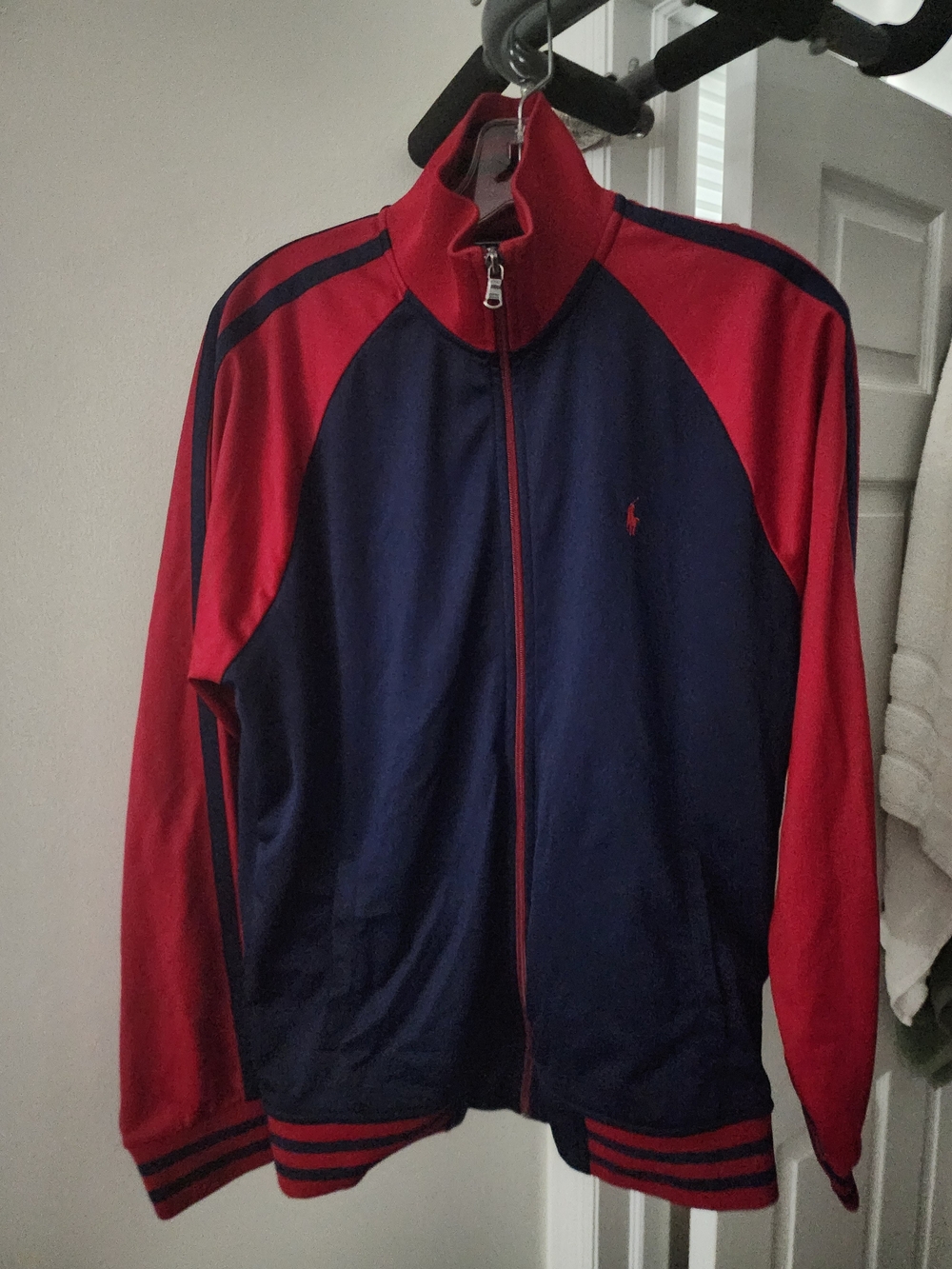 Ralph Lauren Navy and Red Raglan Zip Track Jacket